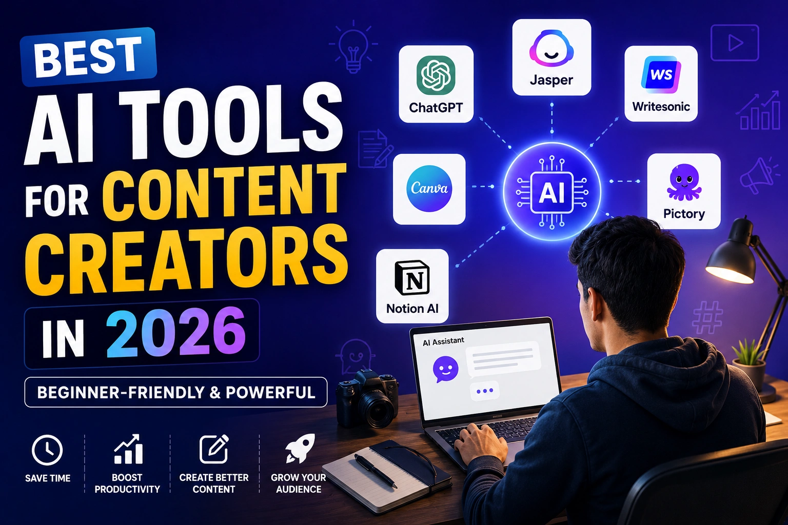Best AI tools for content creators in 2026 for writing, design, video, and content planning