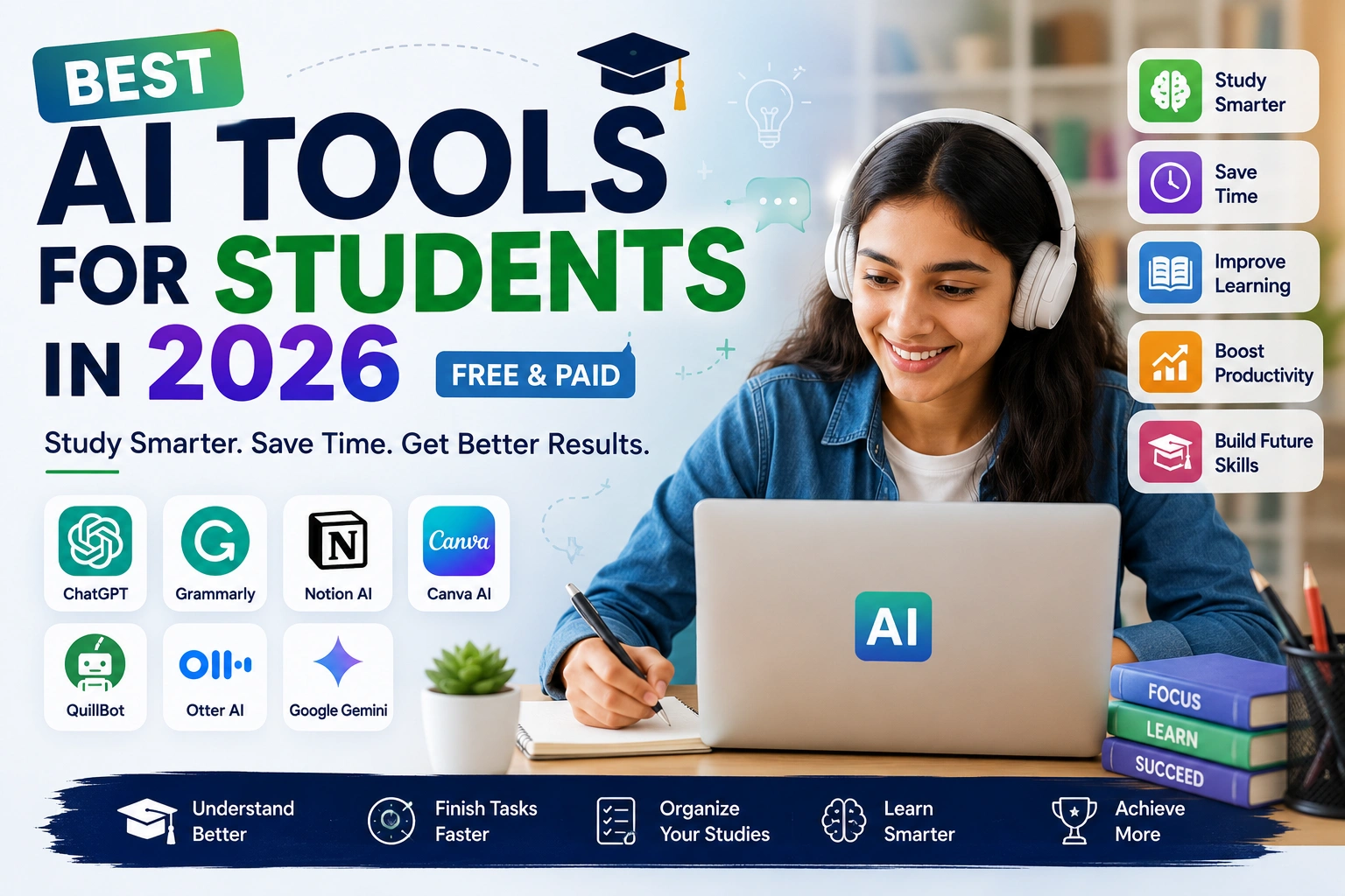 Best AI tools for students in 2026 for studying, writing, organization, and productivity