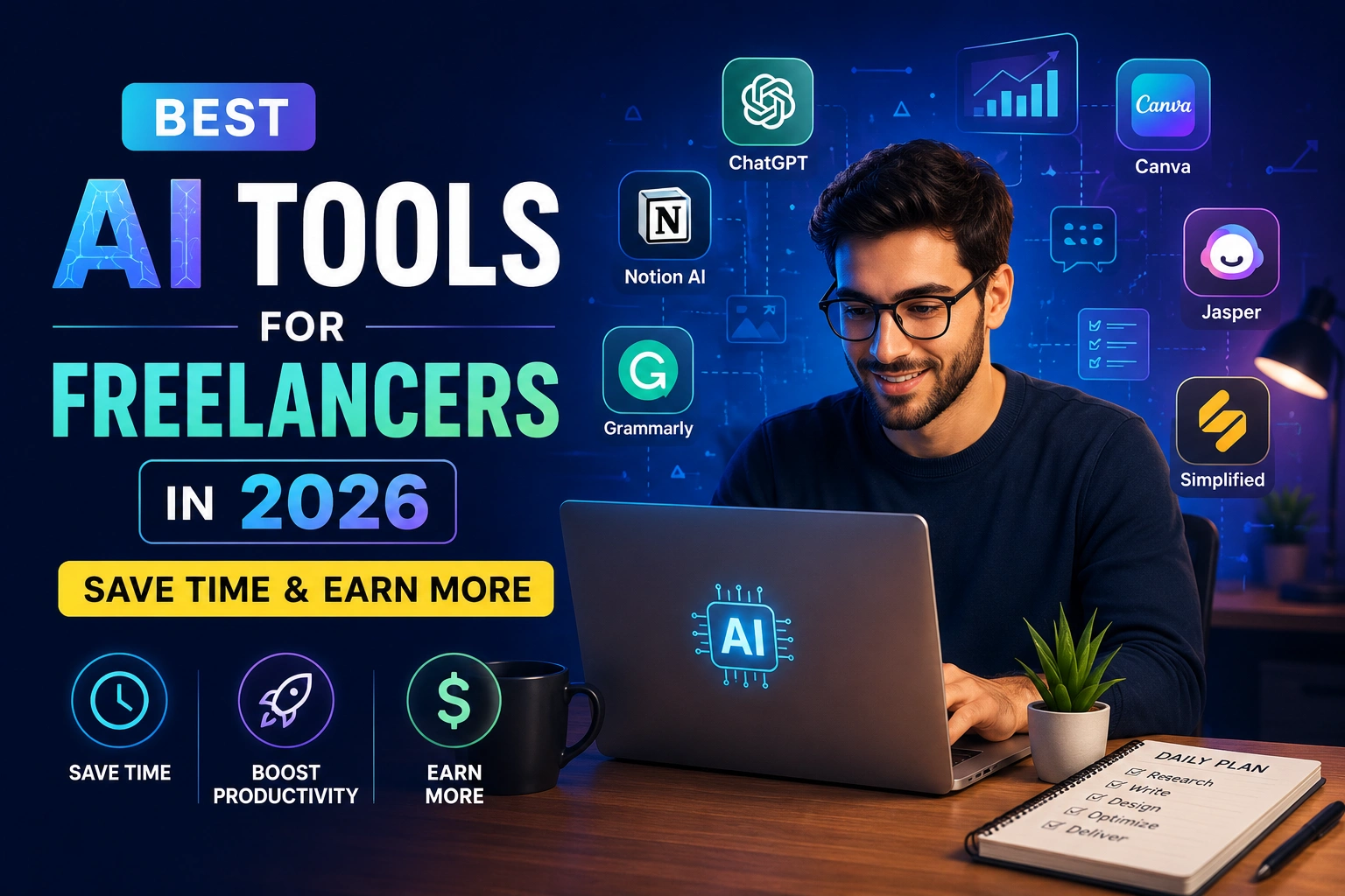 Best AI tools for freelancers in 2026 to save time, boost productivity, and earn more
