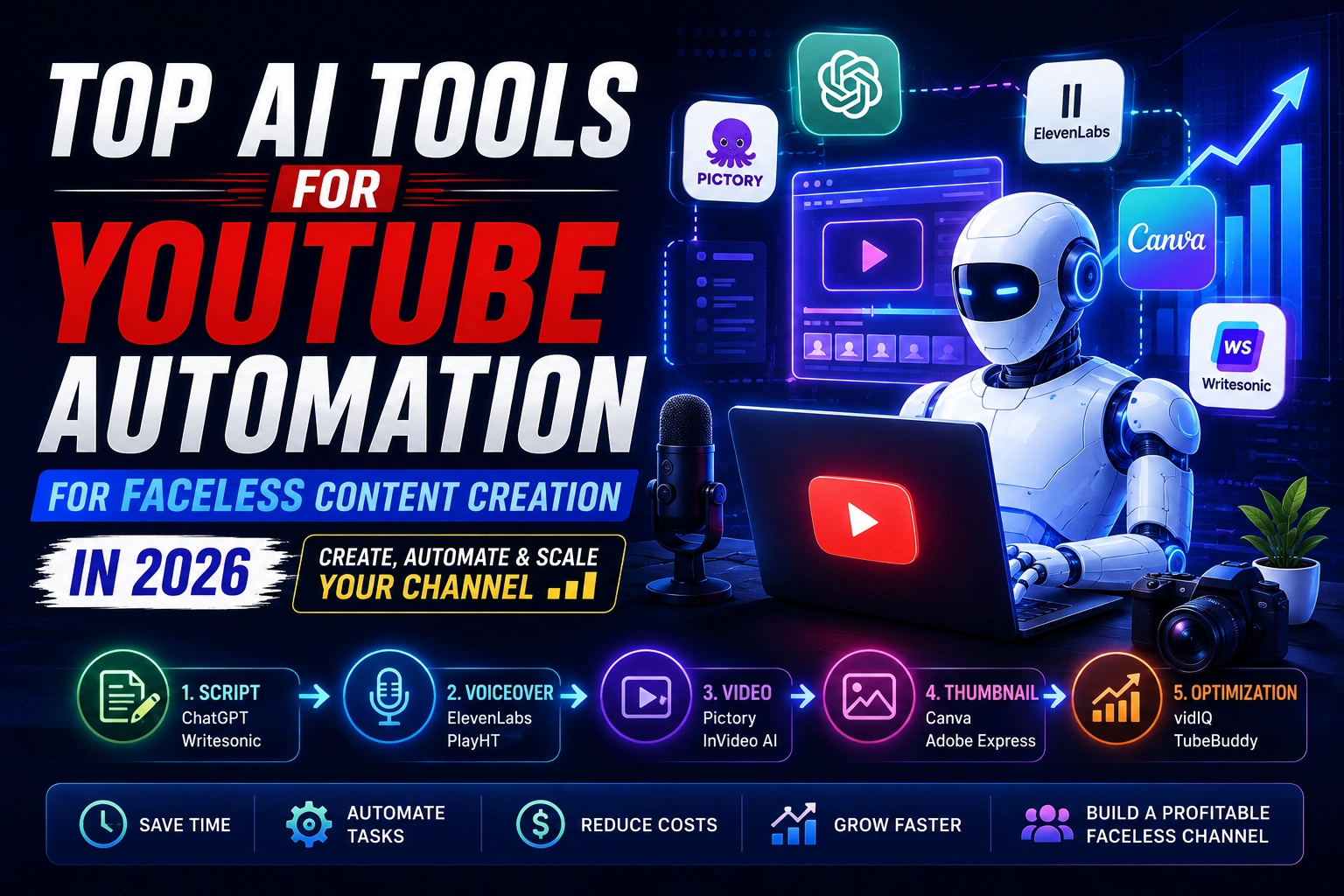 Best AI tools for YouTube automation and faceless content creation in 2026