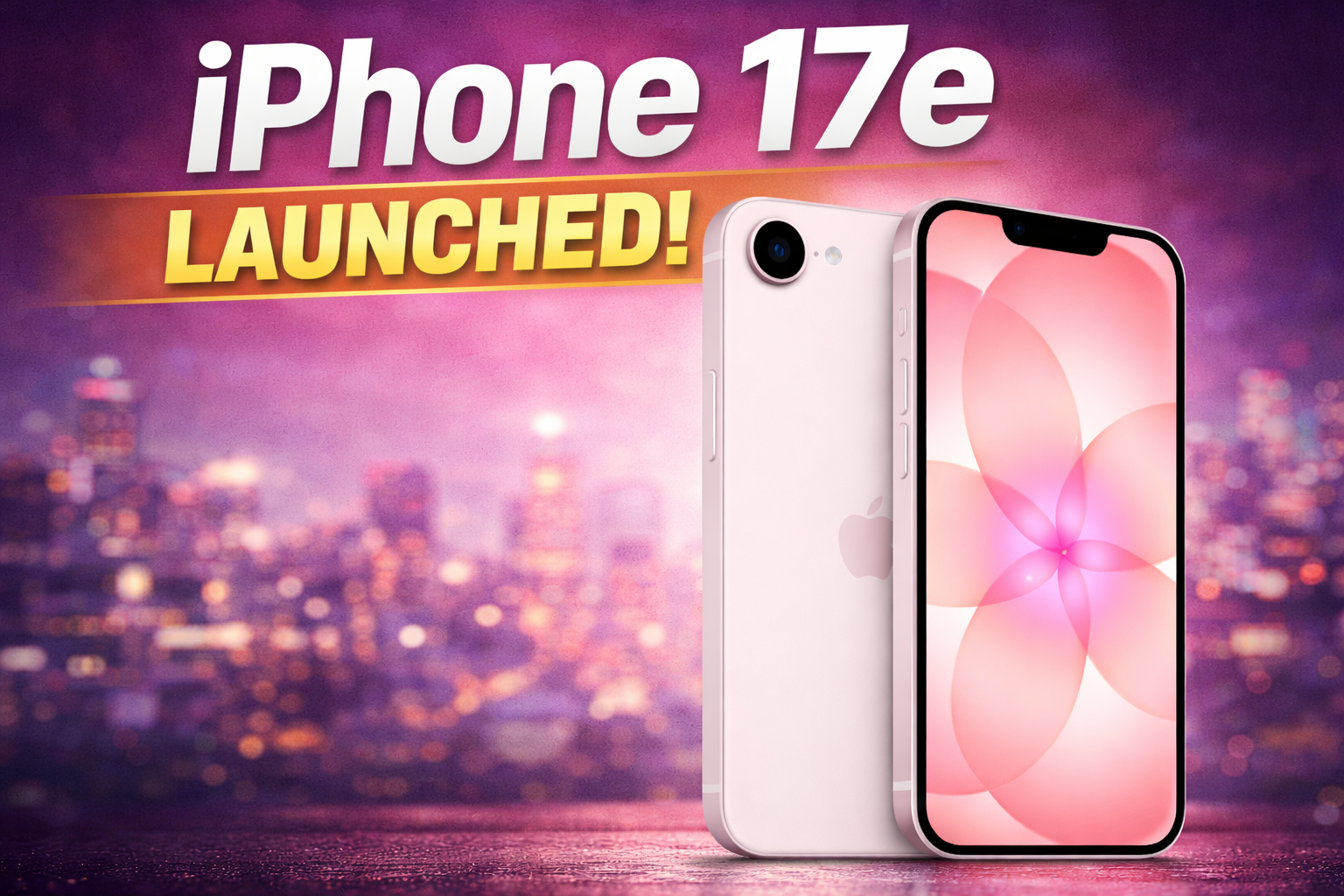 Apple iPhone 17e launched in India featuring A19 chip, 48MP Fusion camera, 256GB storage and MagSafe support in soft pink color.