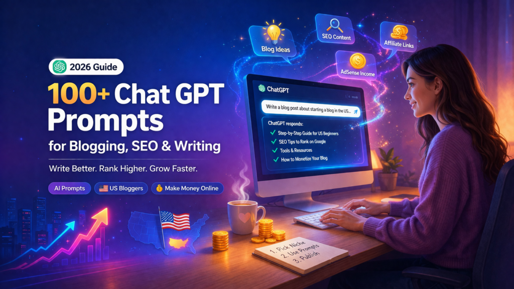 blogger using chat gpt prompts for seo writing and blogging