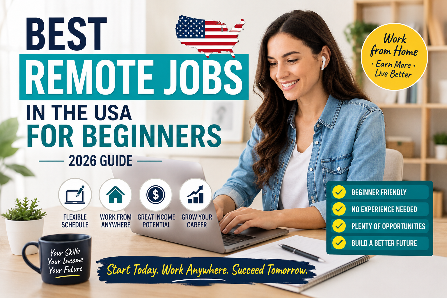 best remote jobs in the usa for beginners featuring work from home opportunities and online careers in 2026