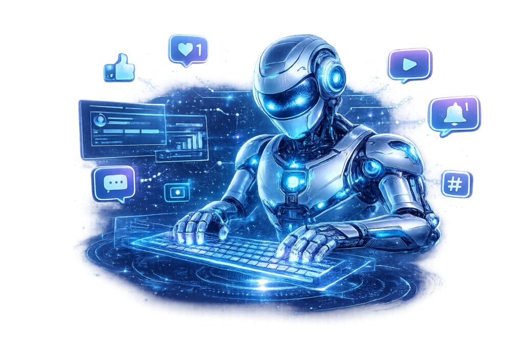 Free AI Content Creator Robot PNG Download