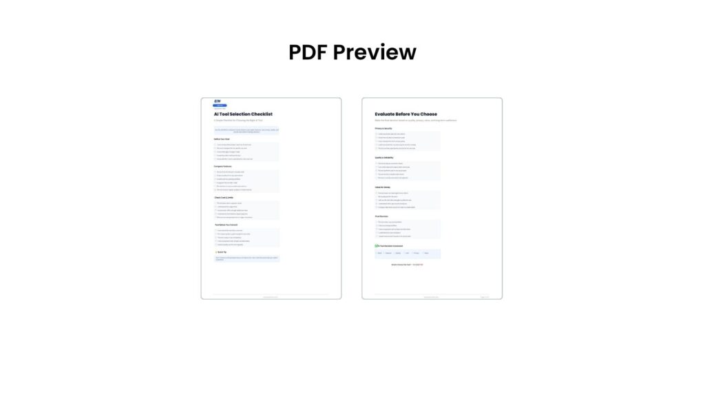 Preview of AI Tool Selection Checklist 2026
