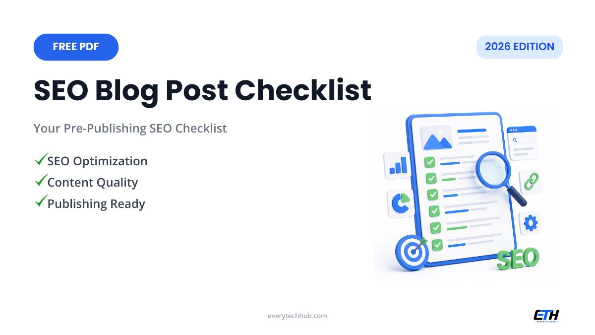 SEO Blog Post Checklist 2026 free PDF
